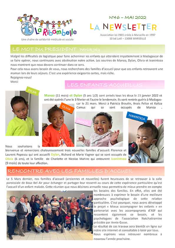 La newsletter de La Ribambelle N°46 - Juin 2022