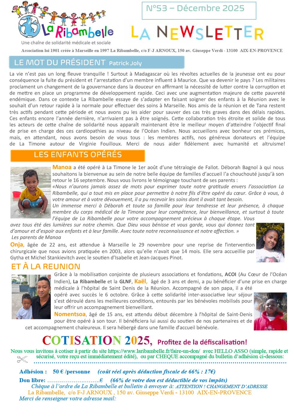 La newsletter de La Ribambelle N°46 - Juin 2022